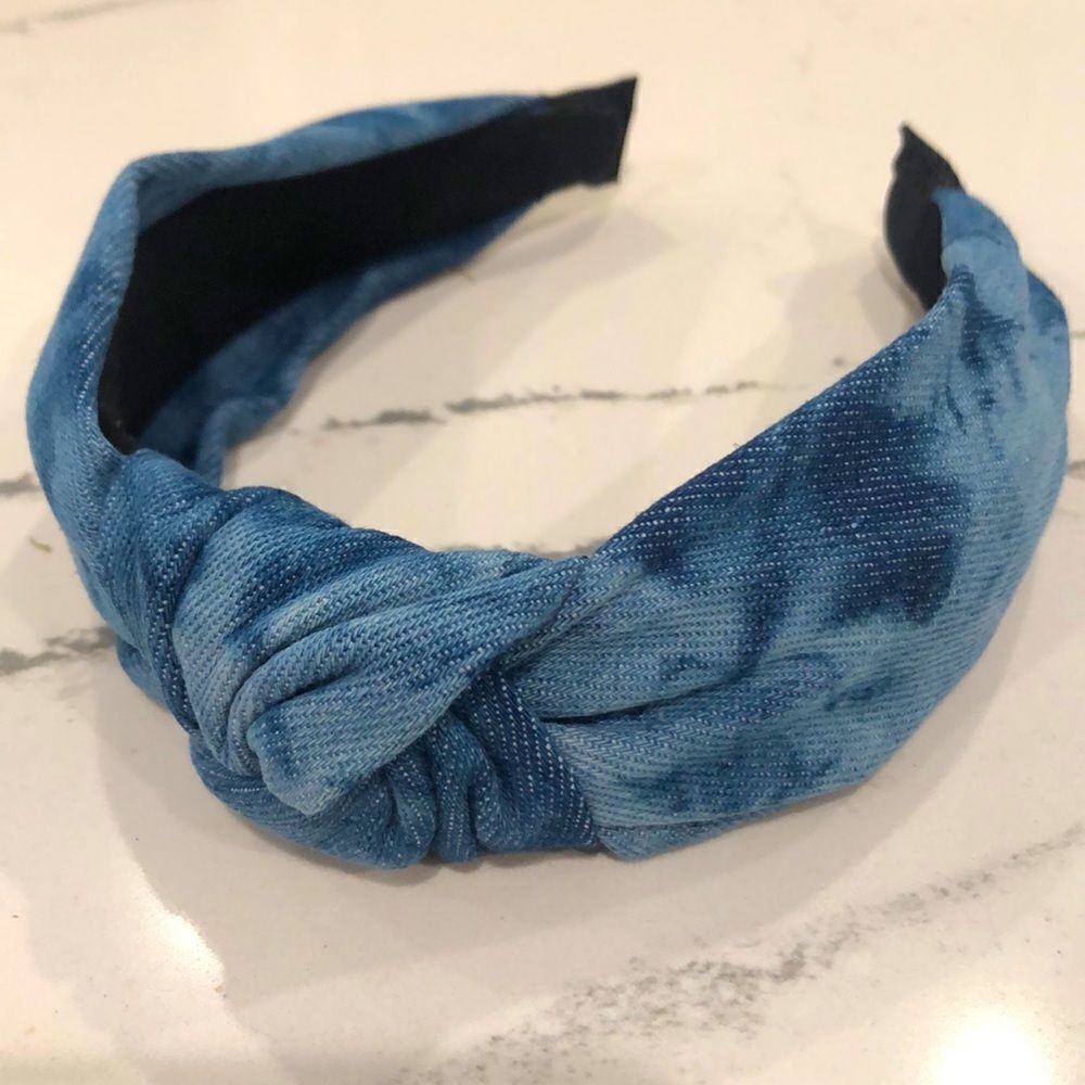Beautiful Vintage style tie dye denim headband